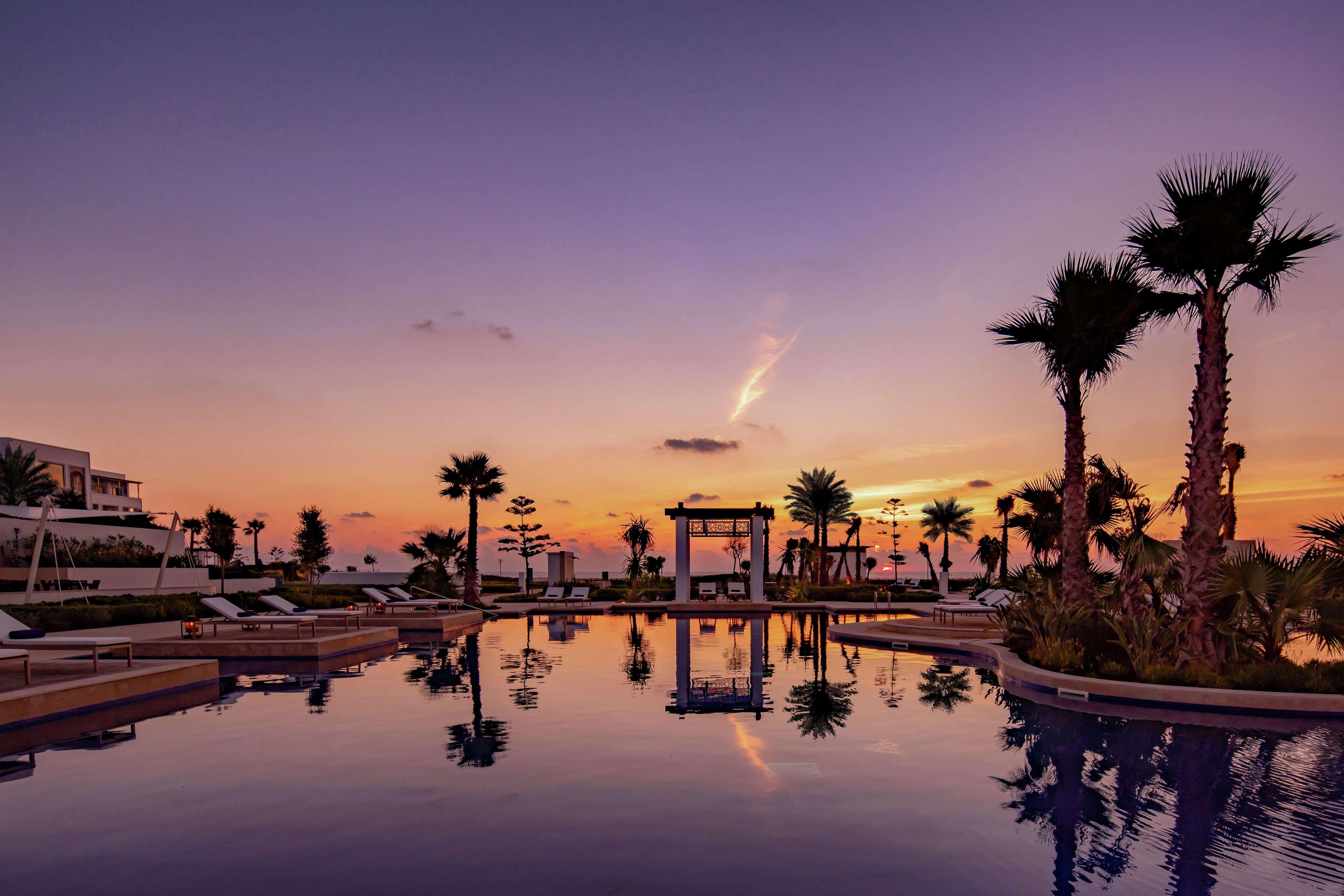 Hilton Tangier Al Houara Resort & Spa Hauara Eksteriør billede Sunset at the resort